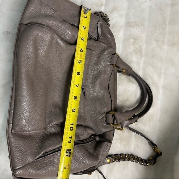 Elliott Lucca leather gray Satchel/shoulder bag with antique gold tone hardwares - Picture 6 of 15